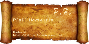Pfaff Hortenzia névjegykártya
