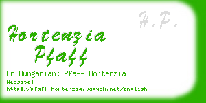 hortenzia pfaff business card